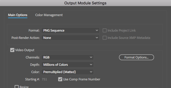 Output Module Settings